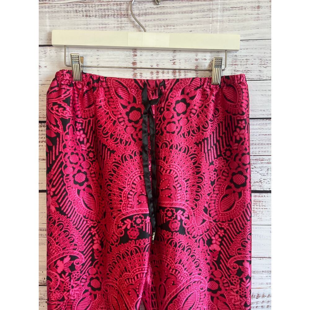 Oscar de la Renta Vintage Women’s pajama set pink and black paisley print Small - Picture 5 of 15